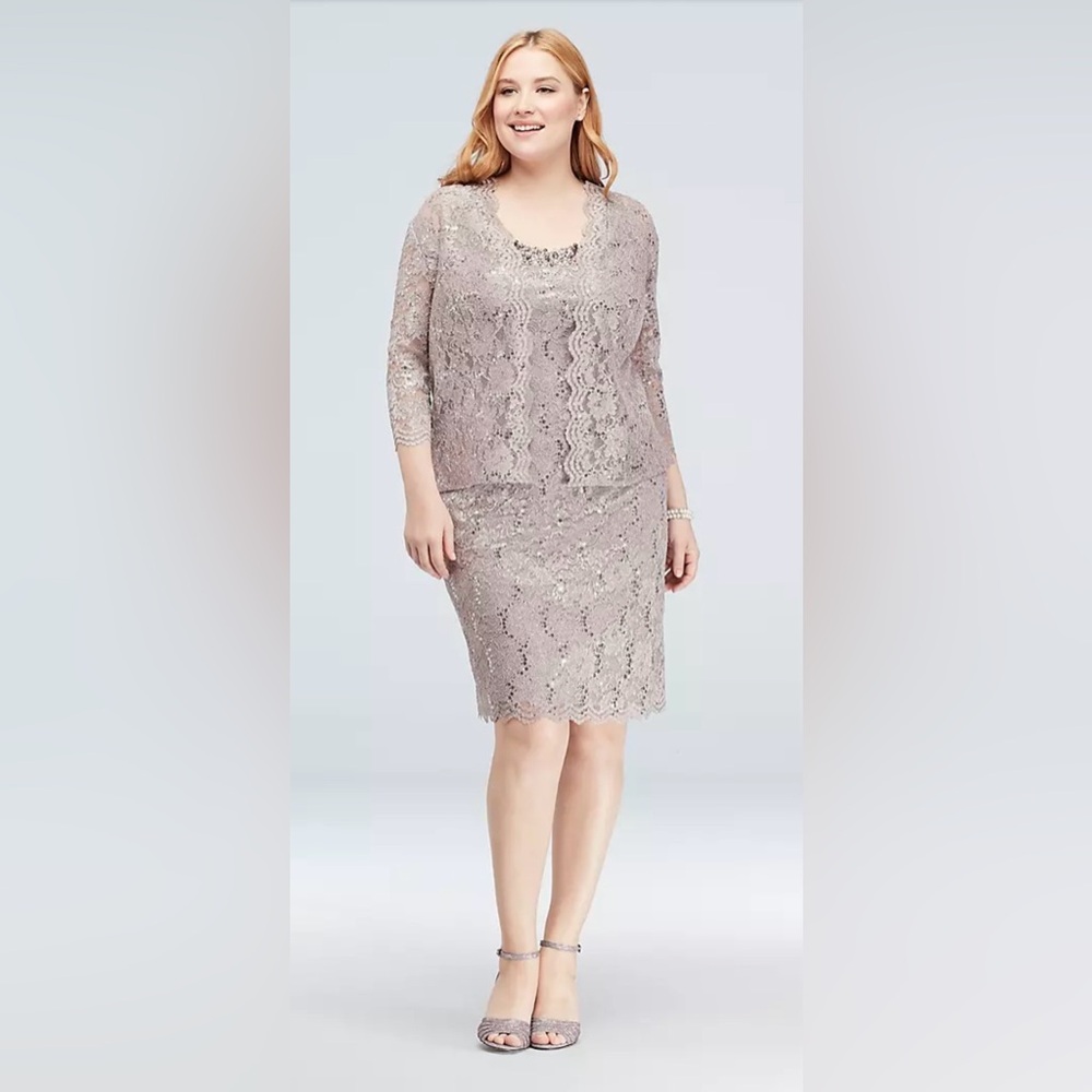 Beautiful special occasion dress, mother of the bride sequin lace dress & jacket